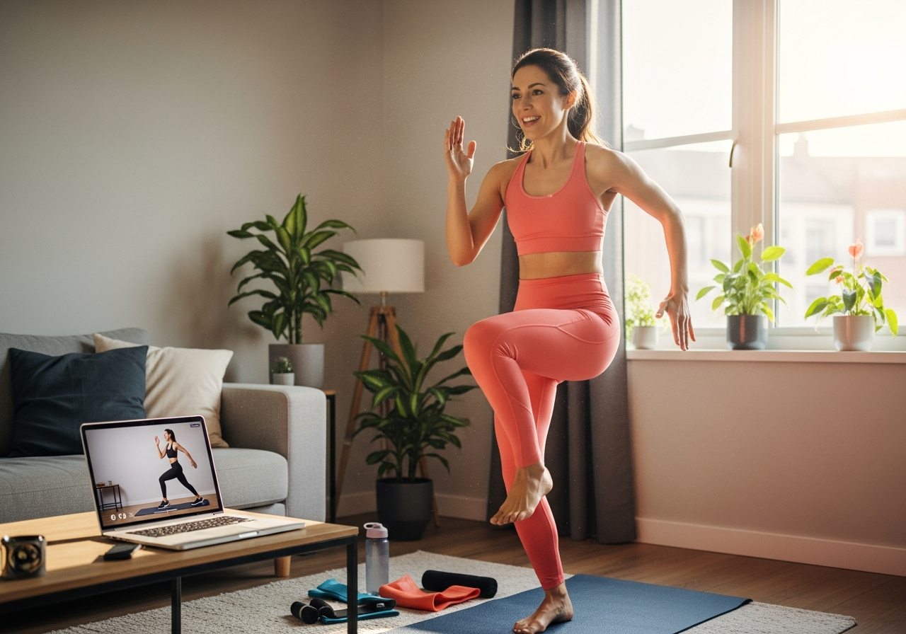 Онлайн-занятие по ритмической аэробике дома
